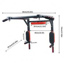 Pull Up Bar Wall Mounted - Multifunctional Wall Mounted Pull Up Bar For Home Gym Workout Strength Training Equipment - màu đen - Xem 3