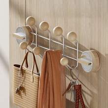 3个装吸盘式水槽支架，浴室洗手盆挂钩，厨房卫生间收纳架，木纹免打孔置物架 - 彩色 - 查看 10