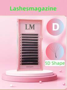 12排D卷翘YY/3D/4D/5D W/动漫睫毛形状单根嫁接睫毛，自然/柔软/黑色/轻盈DlyY睫毛，自然长款簇状睫毛，适用于美睫师、沙龙使用 - D - 查看 4