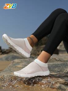 ZVB Women's Beach Shoes, Water Shoes, Barefoot Training Shoes, Lightweight Anti-Slip Design, Suitable For Fitness Training, Beach Surfing, Swimming, Pool, Outdoor Hiking - 白色 - 查看 3