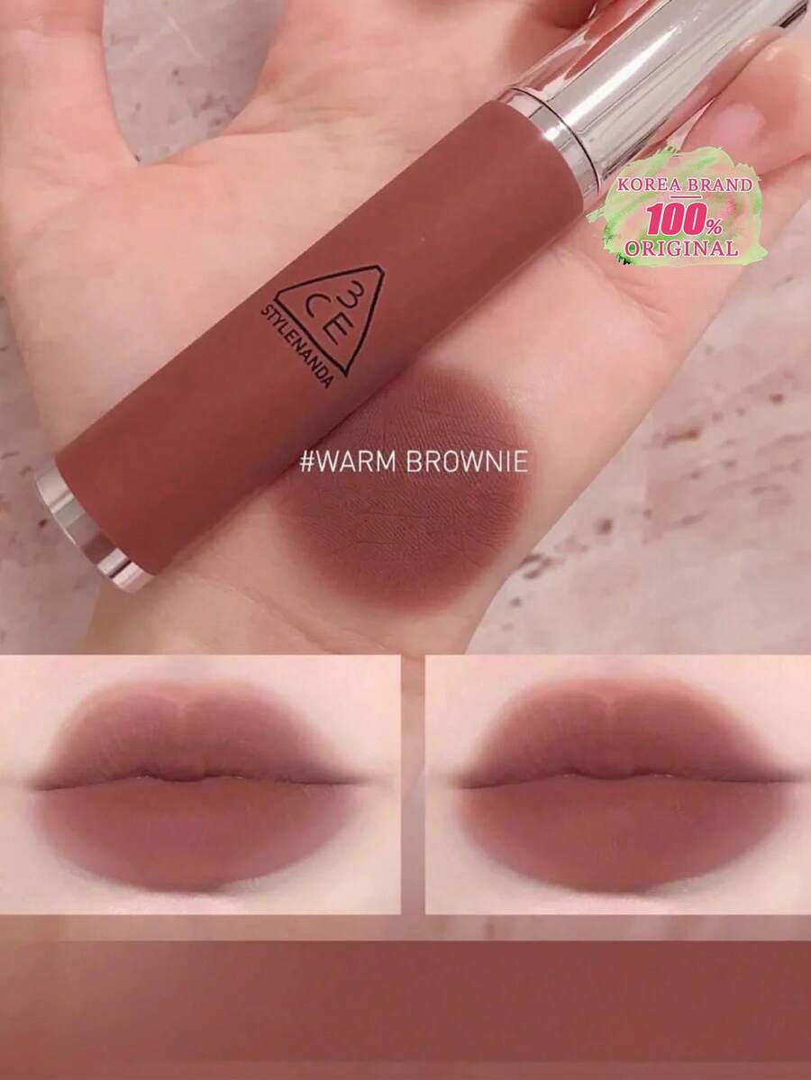 Blurry Lip Gloss - #Warm Brownie | Creamy Smooth Texture, Ultimate Matte Finish | Long-Lasting Color, Nourishing Formula | Korean Cosmetics, Gift Set