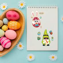 6/12pcs Easter Stickers, Egg, Rabbit, Chick, Lamb Decals, DIY Dress Up Stickers, Holiday Party Craft Stickers - Multicolor - View 5