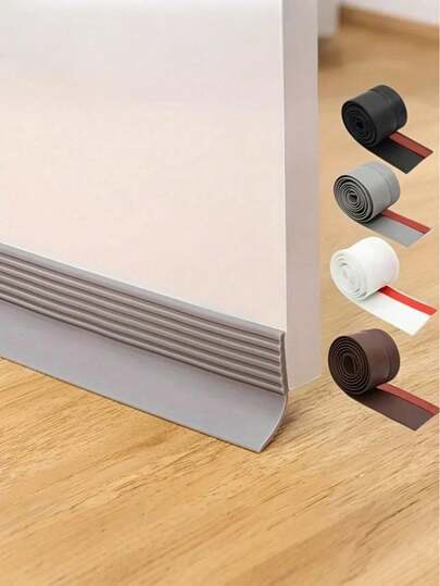 1 rollo de tira de sellado para la parte inferior de la puerta, burlete insonorizante, autoadhesivo para puertas de vidrio y madera, eficiente energéticamente, barredora de puerta de fácil instalación
