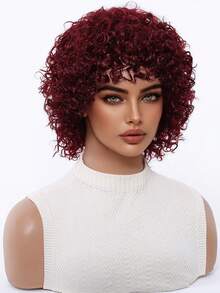 6 Inch Short Curly Hair Wig Blended Wigs Frivolous Ordinary Afro Wig Suitable For Daily Party Festival And Cosplay Wigs For Women Hairstyle