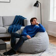 9种颜色可选 | 户外慵懒沙发椅，休闲沙发豆袋套，带侧袋和提手设计，方便收纳小物件，易于携带和放置在沙滩/露台上，让您放松身心，享受阳光