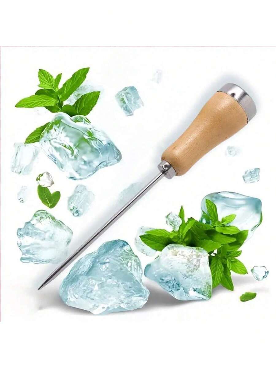 EstiloPicahielos Profesional, 21.5Cm Acero Inox 304, Mango Madera Antideslizante Para Bar, Cocina, Restaurante, Hielo, Bebidas, Exterior, AcamparVersióN Mejorada - 1 - Ver 1