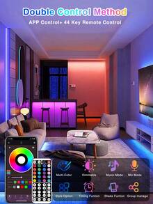 NBBUFF 3ft-100ft Led Strip Lights For Room Decor, With 44-Key Remote And App Control, Change Color In Sync With Music, Timing Setting, Adjustable Brightness, Led Lights For Bedroom, Living Room, Game Rooms, Kitchen,TV Backlight, Holiday Party Decor, Gift Giving