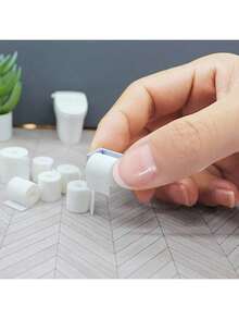 10 rollos/set Rollos de papel higiénico en miniatura, modelo de papel higiénico, mini casa, accesorios de baño - multicolor al azar - Ver 5
