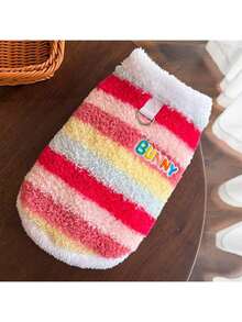 Best-Selling Rainbow Fleece Pet Clothes - Warm Outfit Suitable For Poodle, Cat And Small Dog - Multicolor - View 6
