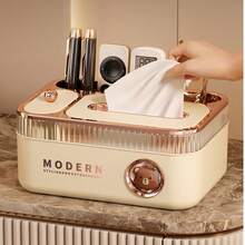 Multifunctional Spring Tissue Box, High-End Living Room Storage Box, Coffee Table Remote Control Organizer, Desktop Stationery, Glasses, And Other Miscellaneous Item Organizer, Household Desktop Organizer. - Multicolor - View 9