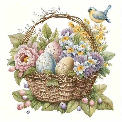 1/2/3 复活节彩蛋花篮热转印贴纸，适用于卫衣、T恤、连帽衫、背包、枕头、鞋子、帽子