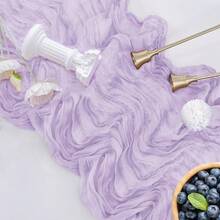 متر 120 / 10 قدم من شريط طاولة شفاف من الشيفون البنفسجي الخفيف، بأسلوب بوهيمي ريفي، شريط طاولة رقيق للزفاف والحفلات وأعياد الميلاد وديكور المنزل والمناسبات - ضوء ارجواني - مشاهدة 4