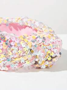 1个彩虹亮片发箍，时尚少女闪亮头饰，适合日常佩戴的头部配饰 - FG697黃彩 - 查看 3