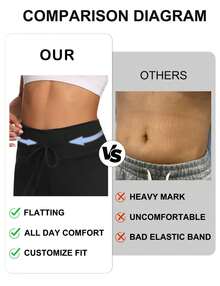 Soft Black Pajama Pants For Women, Wide Leg Comfy Casual Lounge Yoga Capri Pants 30'' - 杏色 - 查看 4