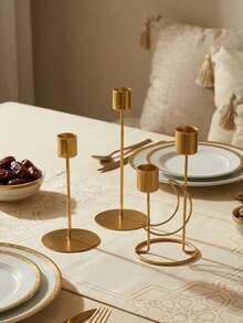 1pc Retro Iron Candle Holder, Metal Decor, Luxury Candlestick, Minimalist Design, Suitable For Home Decor, Romantic Dinner, Star & Moon Lantern Shape - Multicolor - View 6