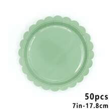 50/30/20pcs 7-Inch Disposable Floral Paper Plates, Leak-Proof & Thick, 3-Second Cleanup, Party/Camping/Picnic/Graduation/Birthday/Holiday/New Year/Valentine's Day Tableware - Lace In Multiple Colors - View 14