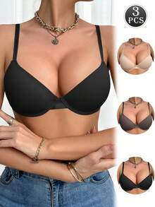 MIMILEMON 3pcs Underwire Push Up Women's Bra - Shape, Lift & Comfort - Multicolor - View 11
