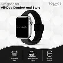 Solace Bands Imperium Adapt Wide Adjustable Nylon Braided Watch Band - Compatible With All Watches - Solace Watch Bands For Women & Men - Smart Watches Band Series 11-1, Ultra, SE - Màu xanh da trời - Xem 10