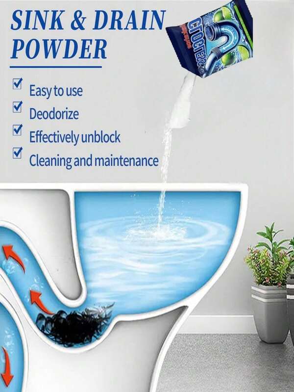 Limpiador de desagües multiusos, adecuado para limpiar, desatascar, disolver y desodorizar tuberías en baños y cocinas. También es adecuado para desbloquear, disolver, limpiar y eliminar olores. Un gran regalo para familiares y amigos, perfecto para el Día de San Valentín o el regreso a la escuela. (Se envían aleatoriamente versiones nuevas y antiguas).