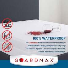 Guardmax Heavy Duty Vinyl Queen Zippered Mattress Encasement - Waterproof &Amp; Breathable Mattress Protector - Comfortable, Soft, And Noiseless Zippered Bedding - Dust Mite Proof (60 X 80 X 9) - ColorN - 查看 3