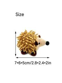 1pc/2pcs/3pcs/4pcs Plush Hedgehog Cat Toy, Interactive Soft Plush Animal Anti-Bite Scratch Hedgehog Style Pet Play Toy - Multicolor - View 4