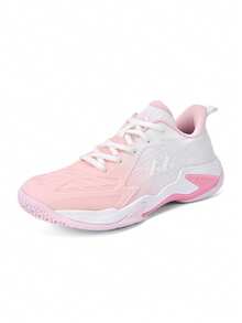 Women's Badminton Shoes With Laces, Carbon Board + Air Cushion Rubber Sole, Ultra-Light, Breathable, Anti-Slip, Wear-Resistant, Professional Badminton Match & Training Shoes - Pink - View 9