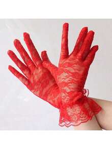 New Sexy Party Dress Gloves, Women's High-Quality Lace Gloves, Wedding Gloves, Full Finger Gloves Accessory, Girls Full Finger Gloves - Multicolor - View 10