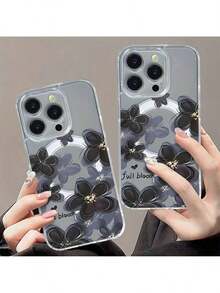 Para iPhone 16 Pro Max 15/14 PLUS 13/12/11 Pro Nuevo Estuche de Teléfono Móvil Magnético de Acrílico Transparente con Patrón Creativo y Moderno, Protección Antigolpes Estuche de Teléfono Móvil Transparente Clásico Mixto, Estuche de Protección de Alta Calidad para Hombres y Mujeres - transparente - Ver 4