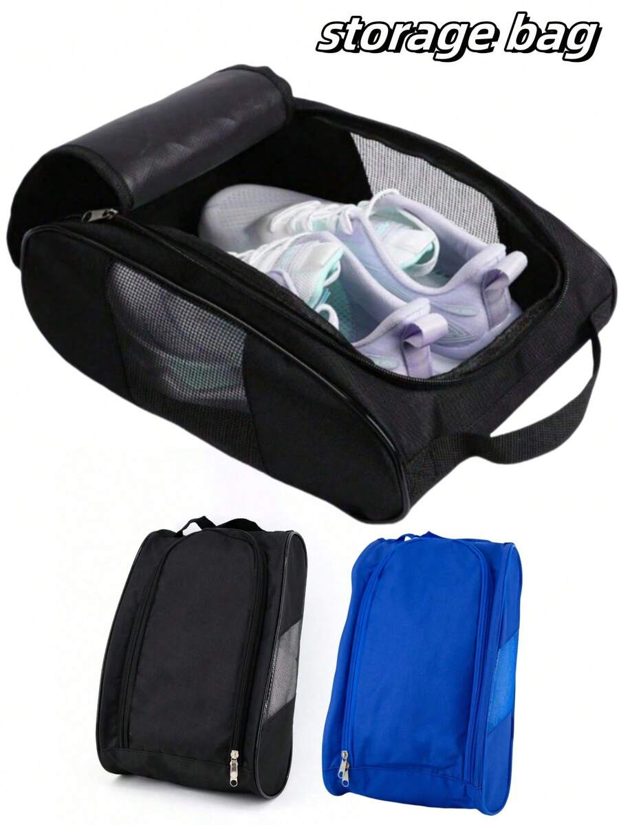 1个可折叠鞋袋，拉链封口鞋整理袋，旅行、邮轮、宿舍、学校、出差、健身房、办公室、居家必备 - 适合学生、上班族、旅行者、健身爱好者