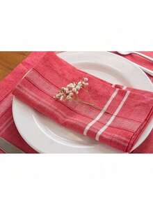 Table Mat - Red (red and Light Blue) - View 5