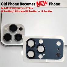 Instantly Transform To New 17 Pro Max 17 Pro Lens, Fits Compatible With Apple 14 Pro Max/15 Pro Max/16 Pro Max To 17 Pro Max, 14 Pro/15 Pro/16 Pro To 17 Pro Lens Protector. Turn Your Phone Into The New 17 Pro Max.