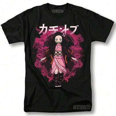 Nezuko T-shirt Waifu Anime Manga Kimetsu Ingen Yaiba Cosplay T-shirt