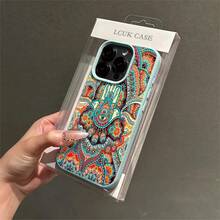 1pcs Bohemian Mandala Hamsa Hand Phone Case Suitable For Apple Phone 11 12 13 Pro Xs Max XS X 14 15 16 Plus 17ProMax Silicone Shock Proof Vintage Funky Fashion Exquisite Can Be Given To Friends You Can Give It To Yourself - 薄荷綠 - 查看 3
