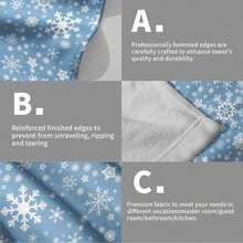 Black White Polka Dot Towels Set Of 2, Boho Polka Dot Hand Towels For Bathroom 14"X28" Vintage Doodle Towels Soft Absorbent Bathroom Hand Towel For Face, Gym, Spa, Kitchen - Winter Blue Snowflakes - 查看 5