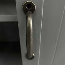 HOMCOM 48.5" Kitchen Pantry Cabinet With 2 Adjustable Shelves And 4 Beadboard Doors, Compact Farmhouse Kitchen Storage Cabinet For Dining Room, Gray - Grey - View 8