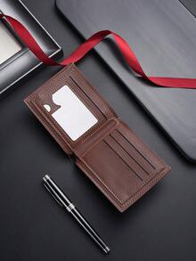 SHABILI Cartera corta de moda coreana para hombres, clásica y talla grande vendida, con gran capacidad, múltiples ranuras para tarjetas, cartera de negocios para hombres, cartera mini, monedero, cartera de hombre, cartera de cuero, cartera pequeña