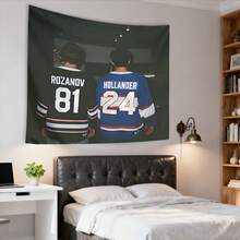 One-Piece Heated Rivalry Tapestry - ROZANOV 81 And HOLLANDER 24 - High - Quality Printed Wall Art, Perfect Gift For Friends & Family, Ideal For Living Rooms, Bedrooms, Offices, Dorms, Birthdays & Home Decor, Polyester Machine Washable, Dynamic Sports Fan Gift - Nhiều màu - Xem 5