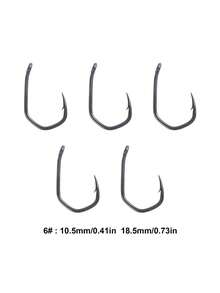 GOTURE 50 lưỡi câu cá chép thiết kế cong gia cường, lưỡi câu thép carbon cao cấp có ngạnh, được thiết kế đặc biệt cho câu cá chép kiểu châu Âu. - Màu xám đen - Xem 12