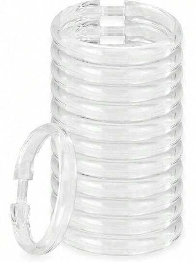 EstiloTendenciaRocky Mountain Goods Simple Spaces - Anillos De Cortina De PláStico Transparente – Paquete De 12 – Haga Clic De Forma Segura En Su Lugar – PláStico Irrompible – DiseñO De Anillo En O Verdadero – SeCalidad PremiumVersióN Mejorada