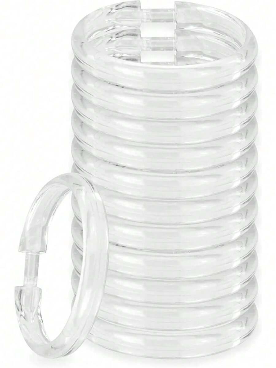 EstiloTendenciaRocky Mountain Goods Simple Spaces - Anillos De Cortina De PláStico Transparente – Paquete De 12 – Haga Clic De Forma Segura En Su Lugar – PláStico Irrompible – DiseñO De Anillo En O Verdadero – SeCalidad PremiumVersióN Mejorada - transparente - Ver 1