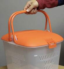 Canasto De Picnic Canasta Plastico 28x23x42 Naranja Parra llevar alimentos al parque citas - Naranja - Ver 3