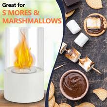 Tabletop Fire Bowl Pot|Indoor/Outdoor Portable Tabletop Fireplace–Clean-Burning Bio Ethanol Ventless Fireplace - White - View 4