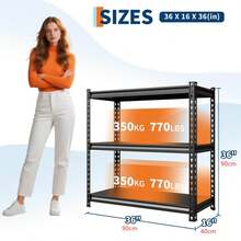 Garage Tool Storage Racks - Black - View 4