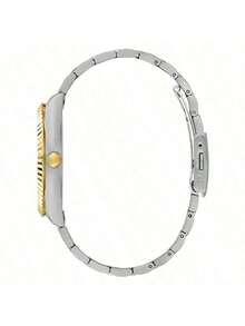 Guess ساعة رجالية - ساعة يد كلاسيكية أنيقة للرجال بعرض التاريخ/اليوم، قرص أسود دائري، سوار من الفولاذ المقاوم للصدأ بلون فضي-ذهبي، مناسبة للارتداء اليومي في العمل، هدية عيد ميلاد للرجال. GW0265G8