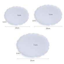 3-Tier Asymmetrical Wavy Square & Round Cake Stand, Display Rack, Coaster, Tableware, Cake Mold Silicone Holder - White - View 7