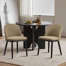 Juego de  sillas modernas tapizadas para comedor – capacidad 300 lb, respaldo curvo y patas de madera resistentes para cocina, café o sala