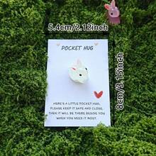 复活节口袋爱心拥抱生日贺卡，树脂爱心装饰，墙贴，桌面摆件，励志祝福 - 彩色 - 查看 4