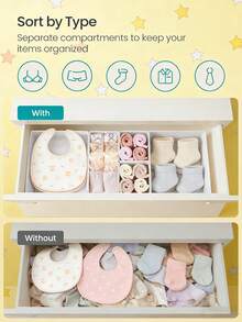 8 件套衣柜/梳妆台抽屉收纳盒，可折叠衣柜收纳盒，内衣篮，立方体收纳盒，用于存放胸罩、婴儿衣服、T恤、袜子、围巾、领带。 - 彩色 - 查看 4