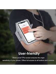 Phone Brazalete Llavero y Ranura para Tarjeta para Teléfono de hasta 6.2 Pulgadas,  Resistente al Agua, Banda Ajustable - gris - Ver 6