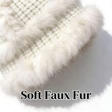 秋冬兔毛针织帽，新款大耳罩保暖帽，宽松加厚保暖渔夫帽，可爱蓬松女士渔夫帽 - 彩色 - 查看 7